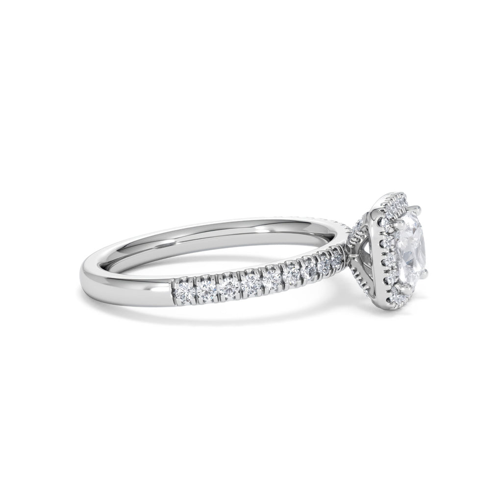 Beatrice GIA Diamond Halo Engagement Ring in Platinum 1.25ct G/VS