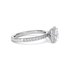 Beatrice GIA Diamond Halo Engagement Ring in Platinum 1.25ct G/VS