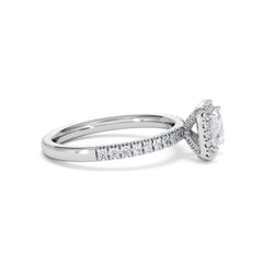 Beatrice GIA Diamond Halo Engagement Ring in Platinum 1.25ct G/VS