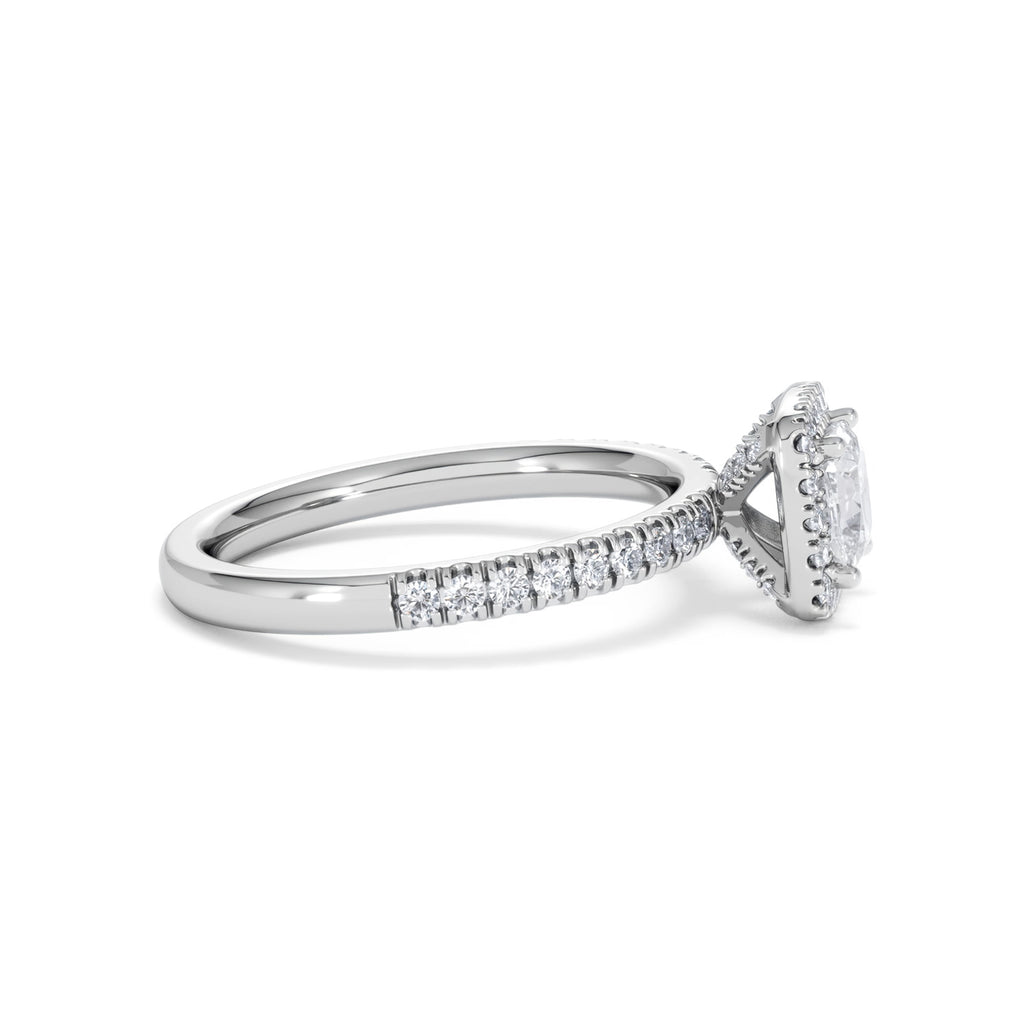 Beatrice GIA Diamond Halo Engagement Ring in Platinum 1.25ct G/VS