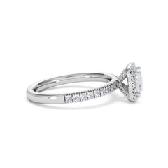 Beatrice GIA Diamond Halo Engagement Ring in Platinum 1.25ct H/SI