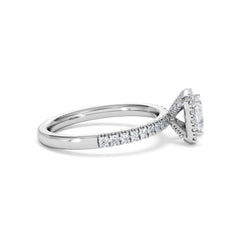 Beatrice GIA Diamond Halo Engagement Ring in Platinum 1.25ct G/VS
