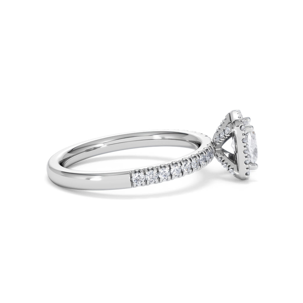Beatrice GIA Diamond Halo Engagement Ring in Platinum 1.25ct G/VS
