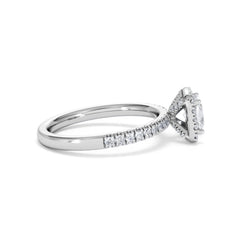 Beatrice GIA Diamond Halo Engagement Ring in Platinum 1.25ct G/VS