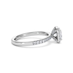 Beatrice GIA Diamond Halo Engagement Ring in Platinum 1.25ct G/VS