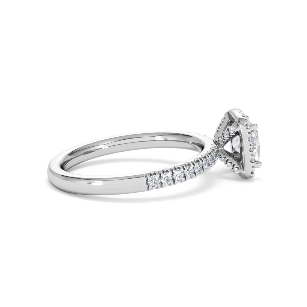 Beatrice GIA Diamond Halo Engagement Ring in Platinum 1.25ct G/VS