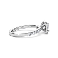 Beatrice GIA Diamond Halo Engagement Ring in Platinum 1.25ct G/VS