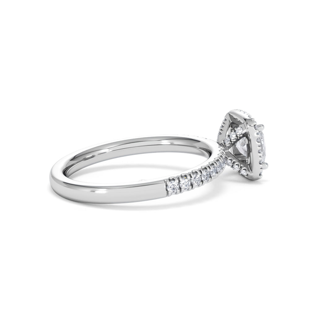 Beatrice GIA Diamond Halo Engagement Ring in Platinum 1.25ct G/VS