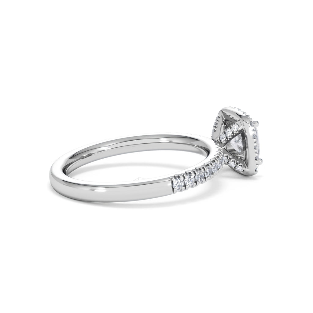 Beatrice GIA Diamond Halo Engagement Ring in Platinum 1.25ct G/VS