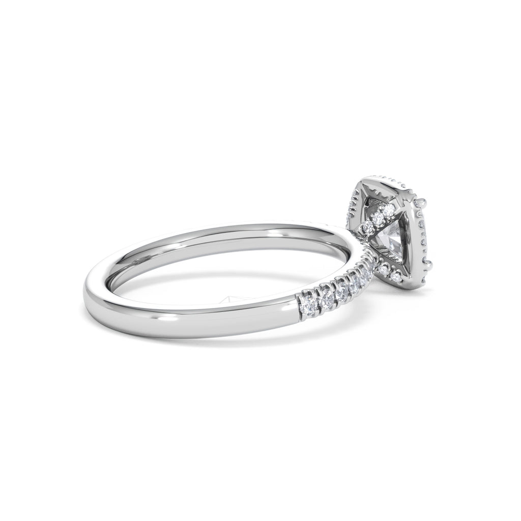 Beatrice GIA Diamond Halo Engagement Ring in Platinum 1.25ct G/VS