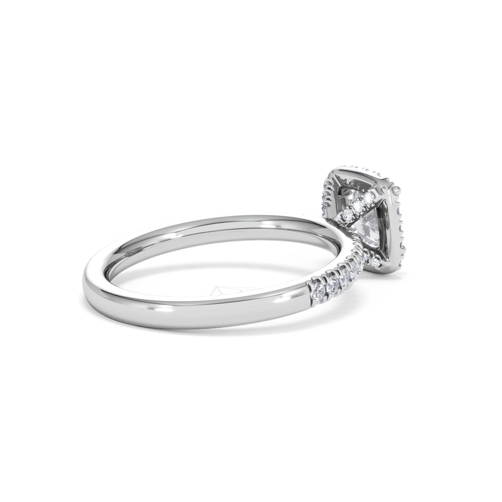 Beatrice GIA Diamond Halo Engagement Ring in Platinum 1.25ct G/VS
