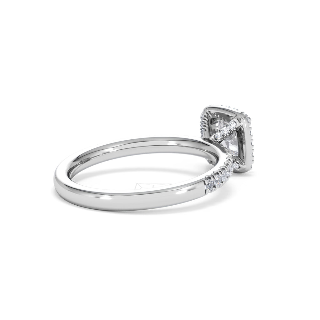 Beatrice GIA Diamond Halo Engagement Ring in Platinum 1.25ct G/VS