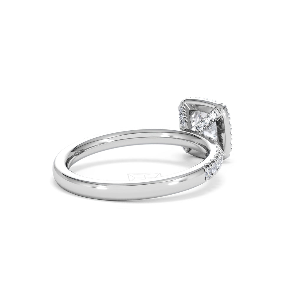 Beatrice GIA Diamond Halo Engagement Ring in Platinum 1.25ct G/VS