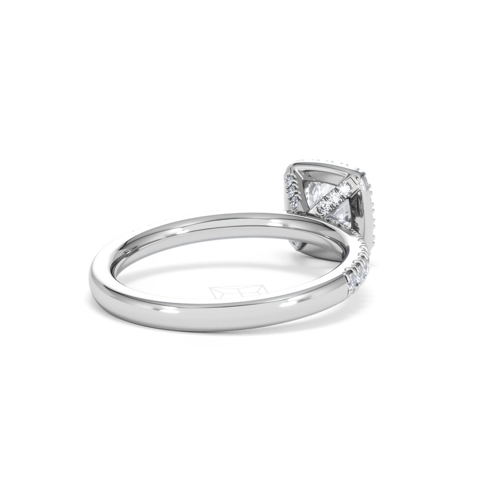 Beatrice GIA Diamond Halo Engagement Ring in Platinum 1.25ct G/VS