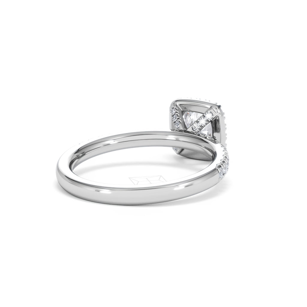 Beatrice GIA Diamond Halo Engagement Ring in Platinum 1.25ct G/VS