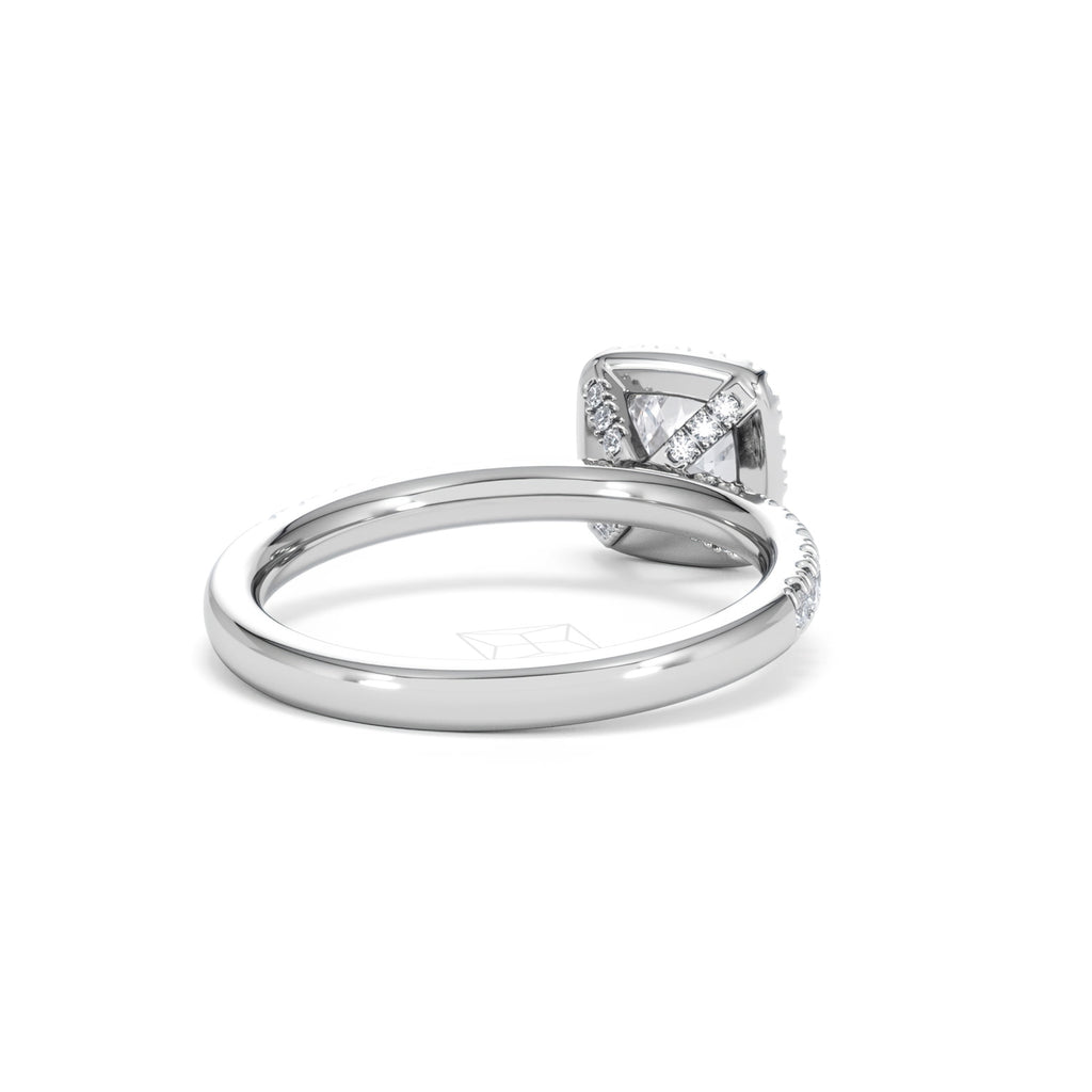 Beatrice GIA Diamond Halo Engagement Ring in Platinum 1.25ct G/VS