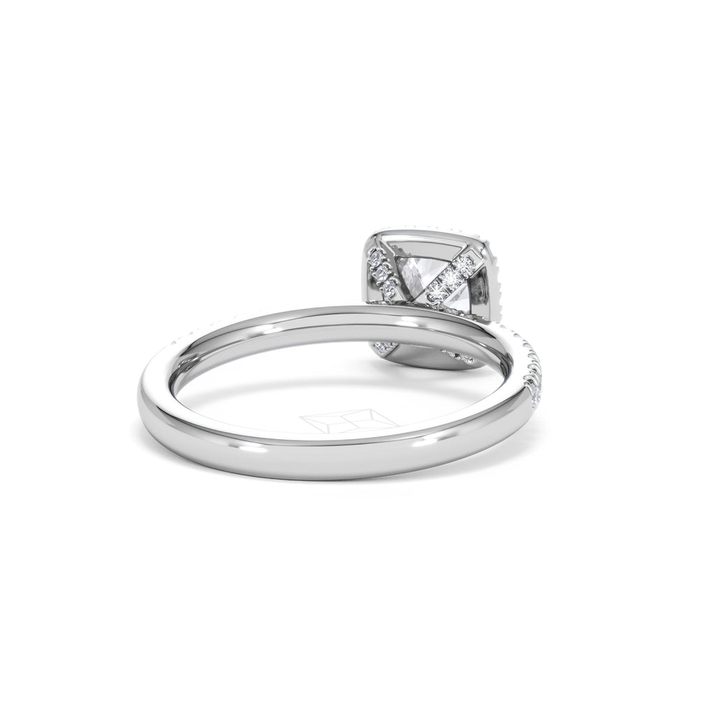 Beatrice GIA Diamond Halo Engagement Ring in Platinum 1.25ct G/VS