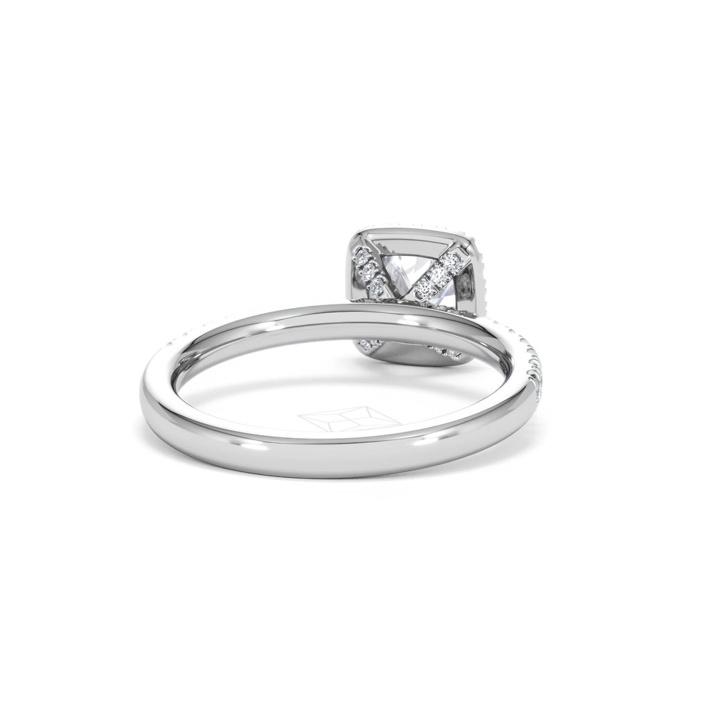 Beatrice GIA Diamond Halo Engagement Ring in Platinum 1.25ct G/VS