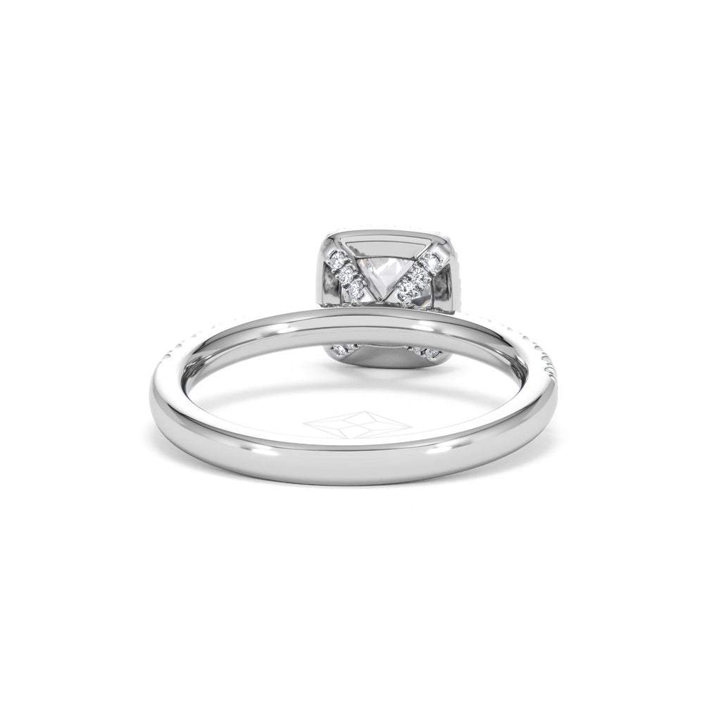 Beatrice GIA Diamond Halo Engagement Ring in Platinum 1.25ct G/VS