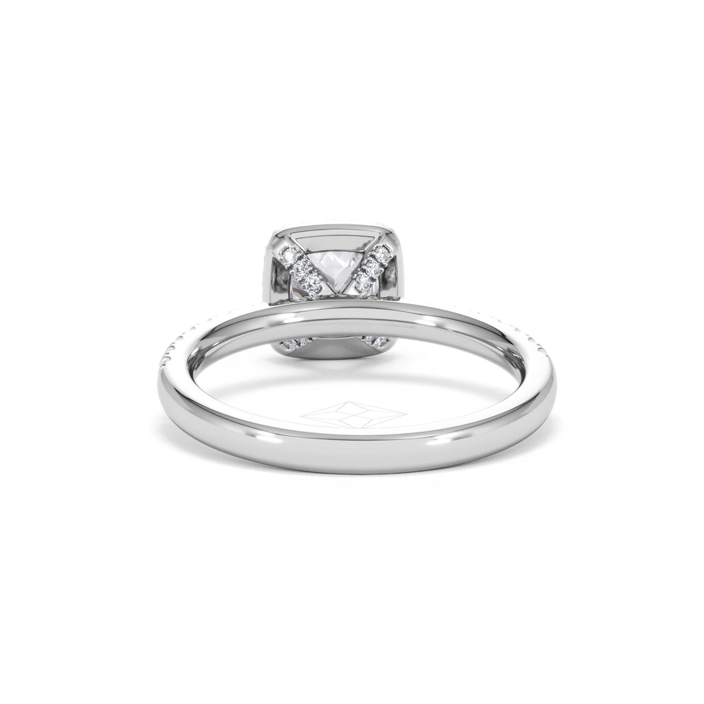 Beatrice GIA Diamond Halo Engagement Ring in Platinum 1.25ct G/VS