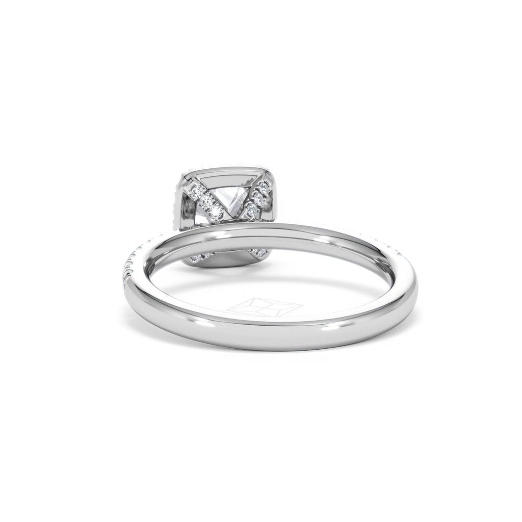 Beatrice GIA Diamond Halo Engagement Ring in Platinum 1.25ct G/VS