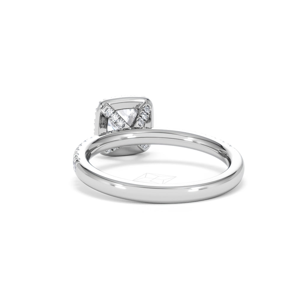Beatrice GIA Diamond Halo Engagement Ring in Platinum 1.25ct G/VS