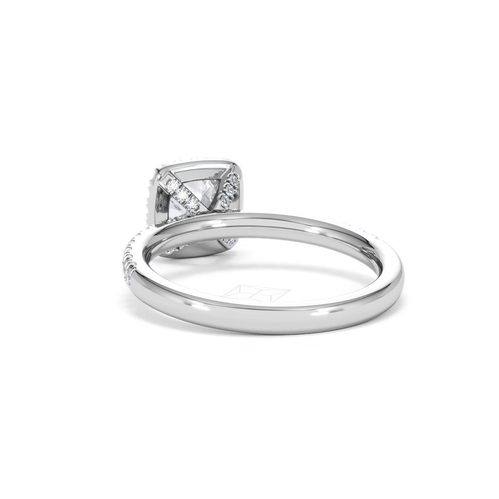 Beatrice GIA Diamond Halo Engagement Ring in Platinum 1.25ct G/VS