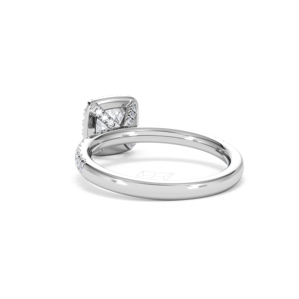 Beatrice GIA Diamond Halo Engagement Ring in Platinum 1.25ct G/VS