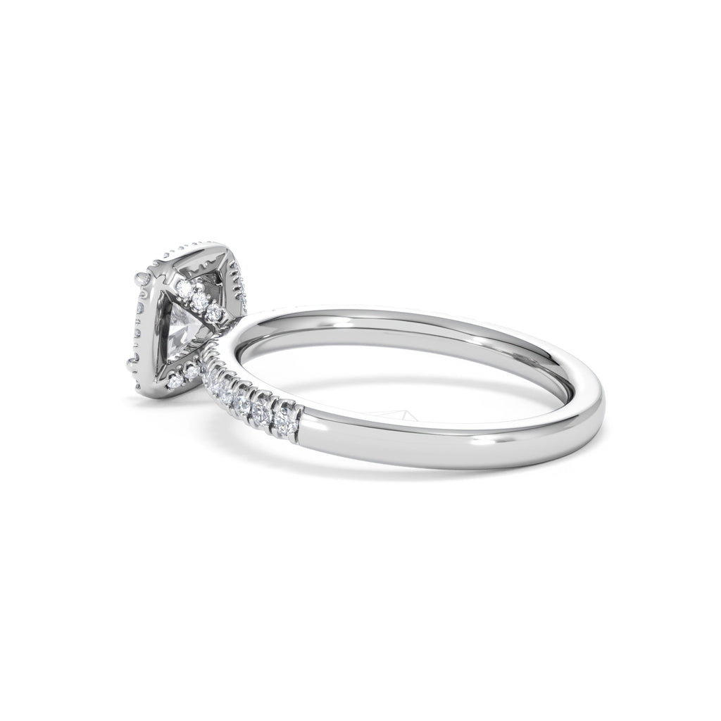 Beatrice GIA Diamond Halo Engagement Ring in Platinum 1.25ct G/VS
