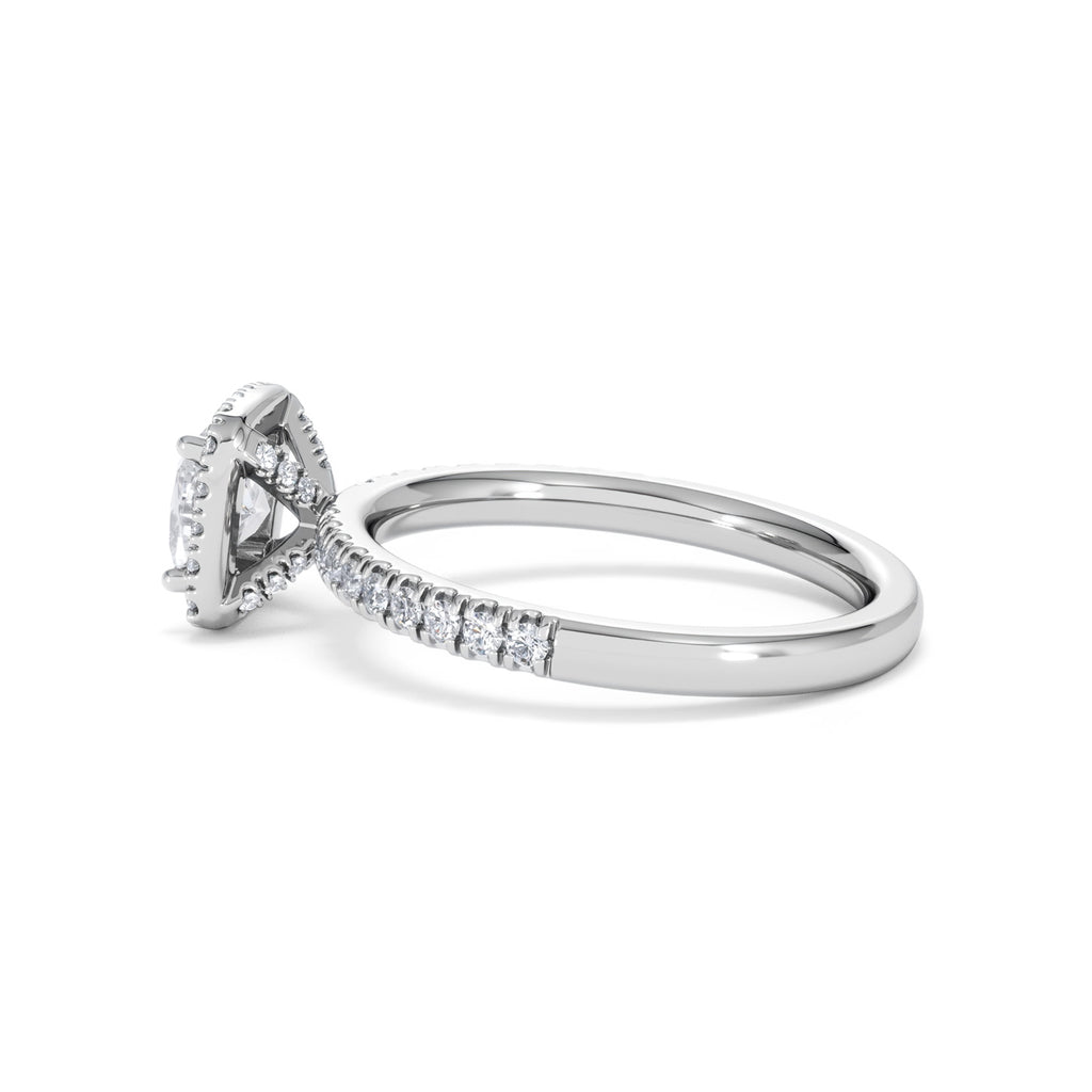 Beatrice GIA Diamond Halo Engagement Ring in Platinum 1.25ct G/VS