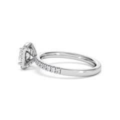 Beatrice GIA Diamond Halo Engagement Ring in Platinum 1.25ct G/VS