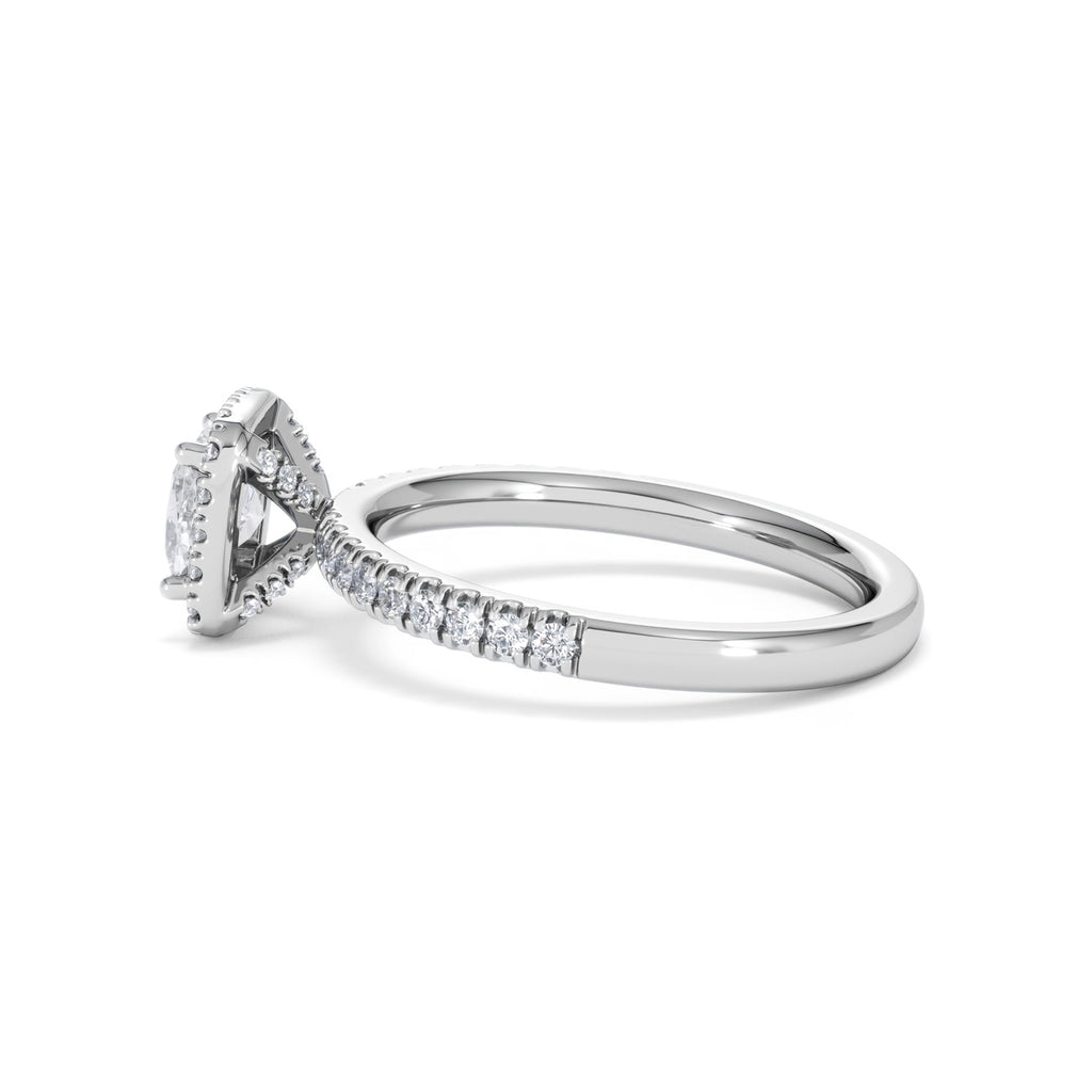 Beatrice GIA Diamond Halo Engagement Ring in Platinum 1.25ct G/VS