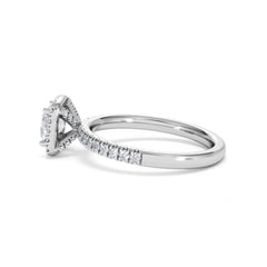 Beatrice GIA Diamond Halo Engagement Ring in Platinum 1.25ct G/VS