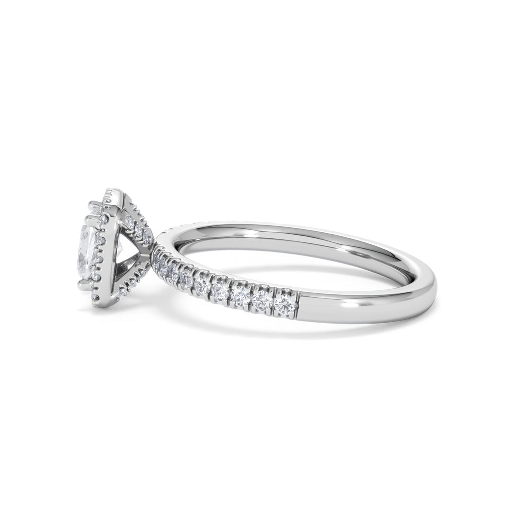 Beatrice GIA Diamond Halo Engagement Ring in Platinum 1.25ct G/VS