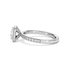 Beatrice GIA Diamond Halo Engagement Ring in Platinum 1.25ct G/VS