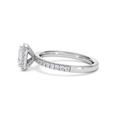 Beatrice GIA Diamond Halo Engagement Ring in Platinum 1.25ct G/VS