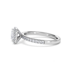 Beatrice GIA Diamond Halo Engagement Ring in Platinum 1.25ct G/VS