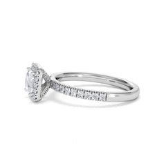 Beatrice GIA Diamond Halo Engagement Ring in Platinum 1.25ct G/VS