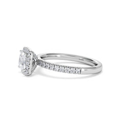 Beatrice GIA Diamond Halo Engagement Ring in Platinum 1.25ct G/VS