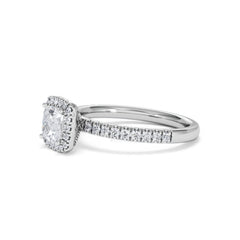 Beatrice GIA Diamond Halo Engagement Ring in Platinum 1.25ct G/VS