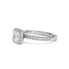 Beatrice GIA Diamond Halo Engagement Ring in Platinum 1.25ct G/VS