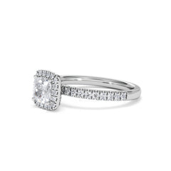 Beatrice GIA Diamond Halo Engagement Ring in Platinum 1.25ct G/VS