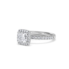 Beatrice GIA Diamond Halo Engagement Ring in Platinum 1.25ct G/VS
