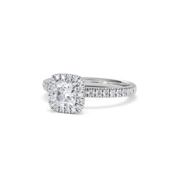 Beatrice GIA Diamond Halo Engagement Ring in Platinum 1.25ct G/VS
