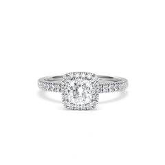 Beatrice GIA Diamond Halo Engagement Ring in Platinum 1.25ct G/VS