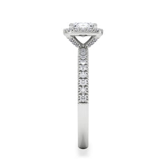 Beatrice GIA Diamond Halo Engagement Ring in Platinum 1.25ct H/SI