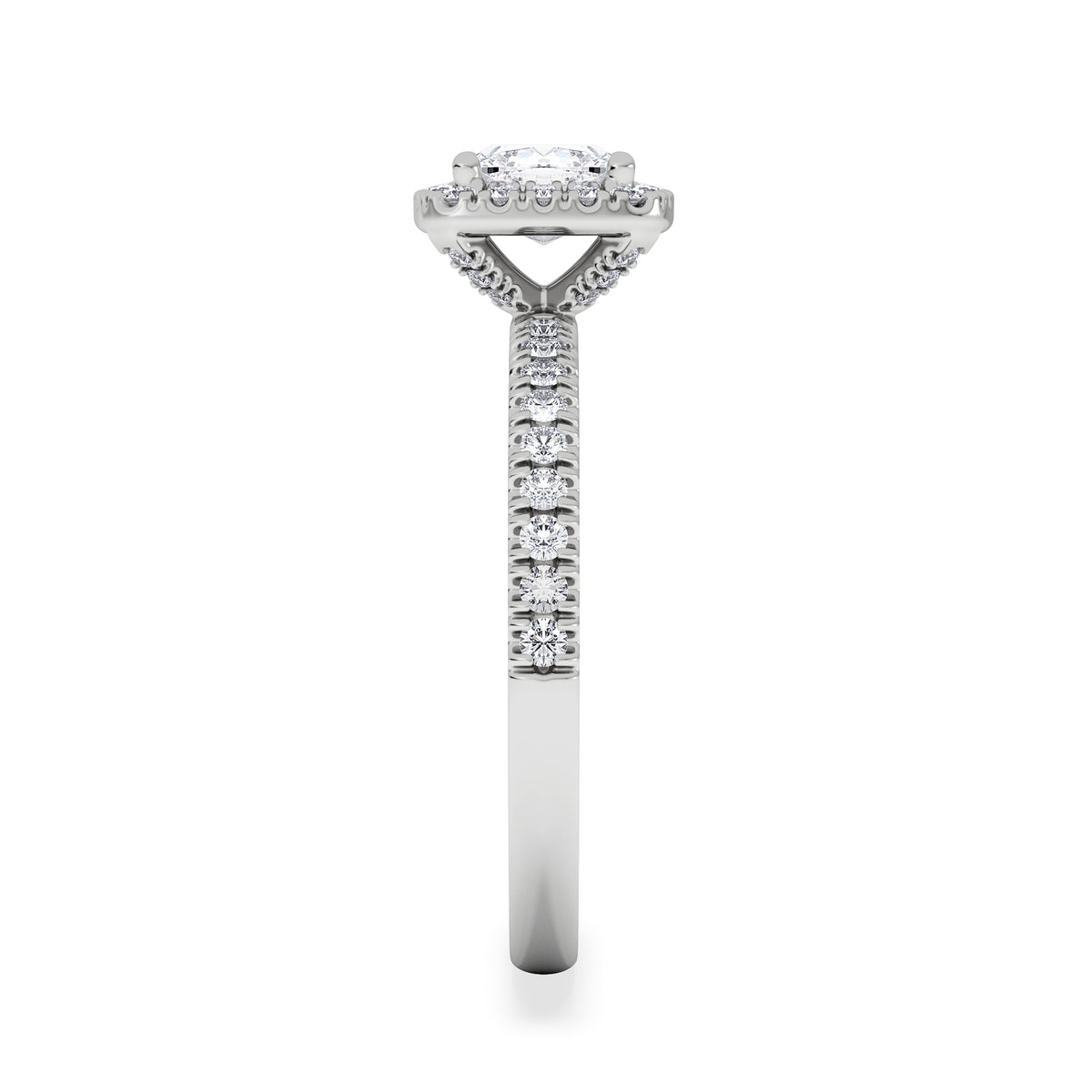 Beatrice GIA Diamond Halo Engagement Ring in Platinum 1.25ct G/VS