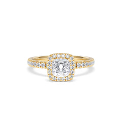 Beatrice GIA Diamond Halo Engagement Ring in 18K Gold 1.25ct G/SI2