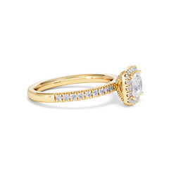 Beatrice GIA Diamond Halo Engagement Ring in 18K Gold 1.25ct G/SI2