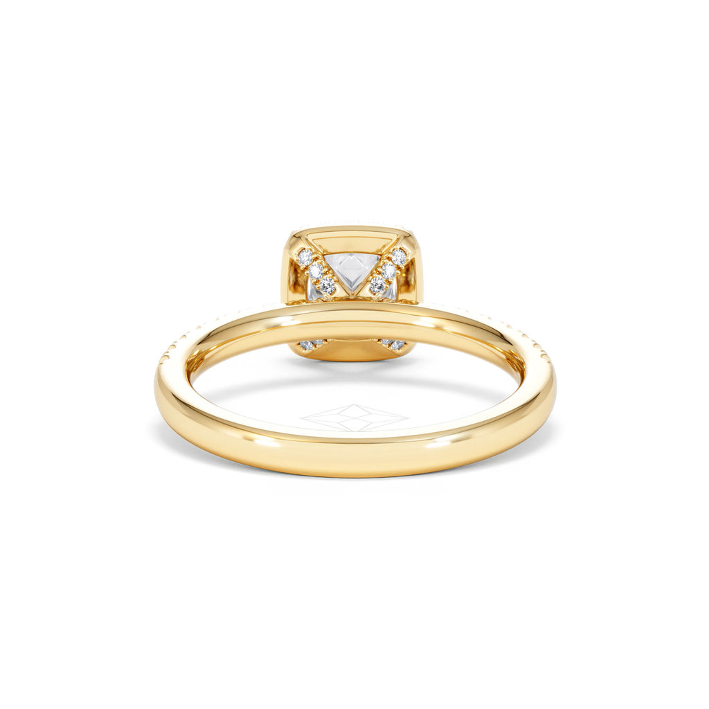 Beatrice GIA Diamond Halo Engagement Ring in 18K Gold 1.25ct G/SI2